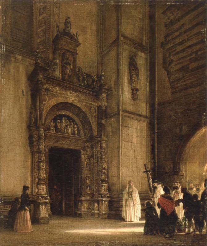 rudolph von alt side portal of como cathedral Sweden oil painting art
